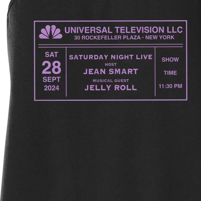 Snl 50 Saturday Night Live Host Jean Smart Musical Guest Women's Racerback Tank