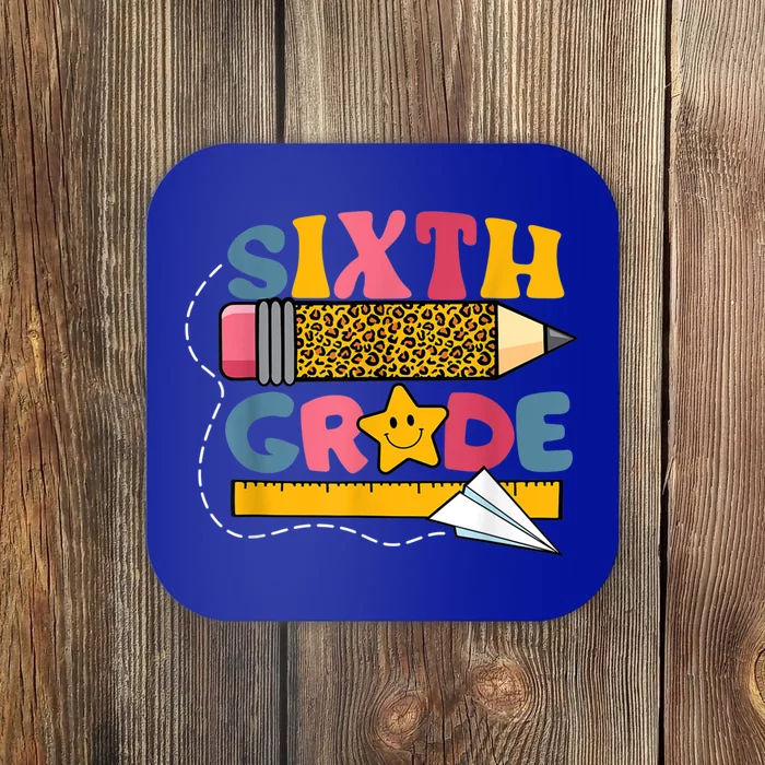 Sixth 6Th Grade Teacher Leopard Back To School Gift Coaster