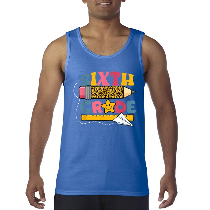 Sixth 6Th Grade Teacher Leopard Back To School Gift Tank Top