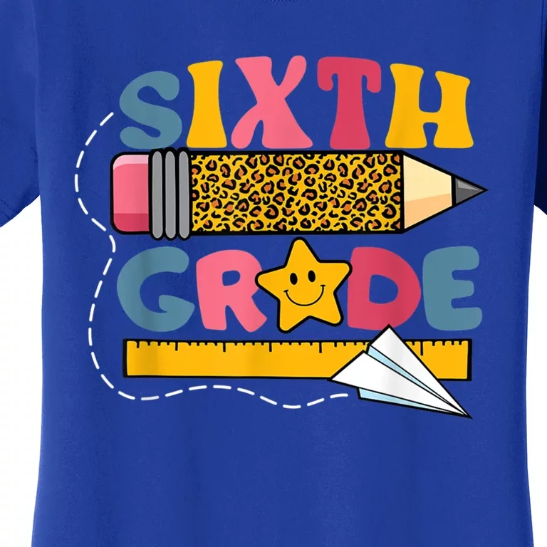 Sixth 6Th Grade Teacher Leopard Back To School Gift Women's T-Shirt