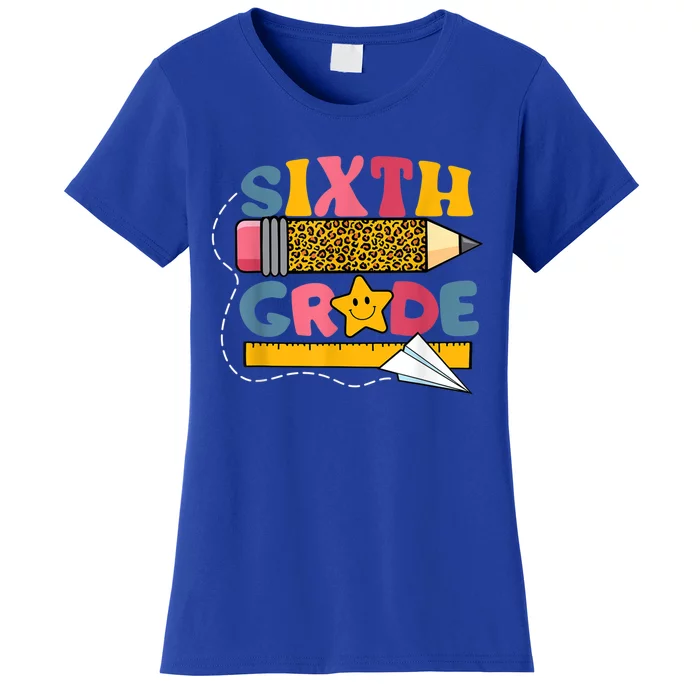 Sixth 6Th Grade Teacher Leopard Back To School Gift Women's T-Shirt