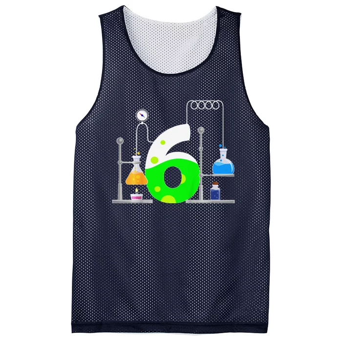 Scientist 6 Years Old 6th Birthday Experiments Science Mesh Reversible Basketball Jersey Tank