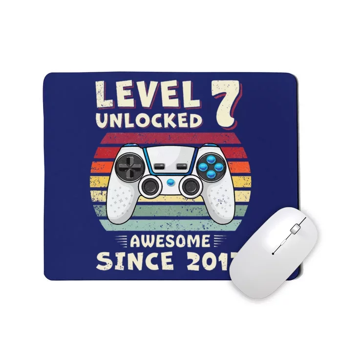 Seven 7th Birthday Decoration Boy 7yr 7 Year Old Birthday Mousepad