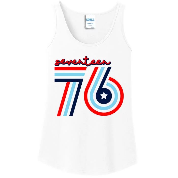 Seventeen 76 Patriotic America 4th Of July Independence Day Cool Gift Ladies Essential Tank