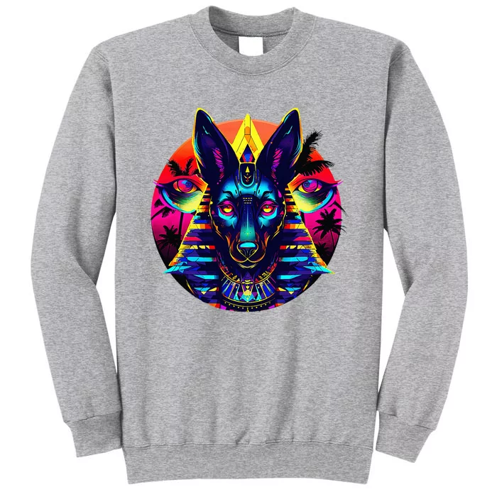 Streetwear 80s 90s Egypt Egyptian God Anubis Tall Sweatshirt