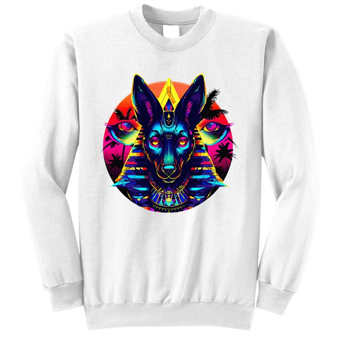 Streetwear 80s 90s Egypt Egyptian God Anubis Sweatshirt