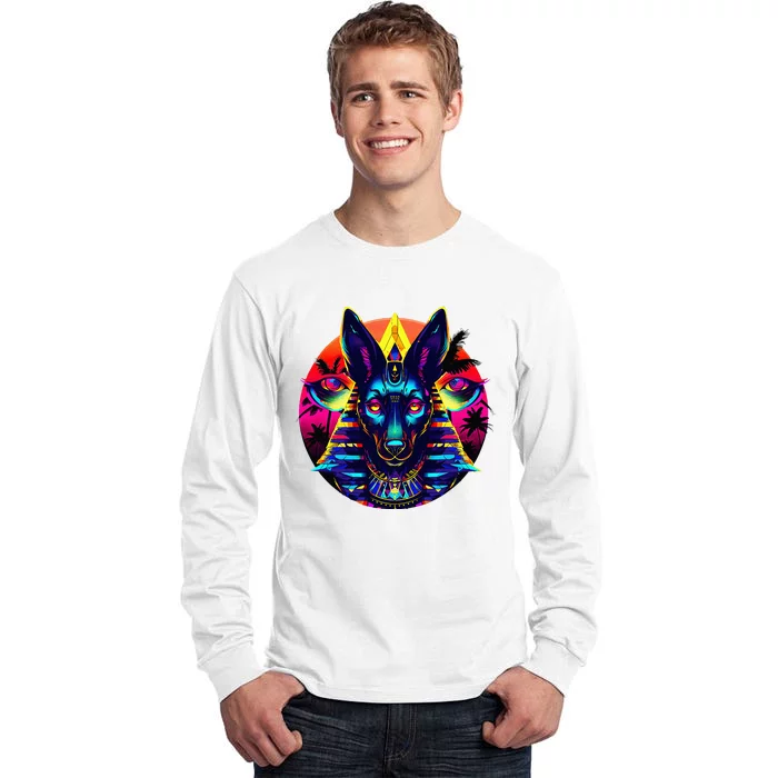 Streetwear 80s 90s Egypt Egyptian God Anubis Tall Long Sleeve T-Shirt