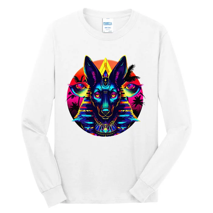 Streetwear 80s 90s Egypt Egyptian God Anubis Tall Long Sleeve T-Shirt