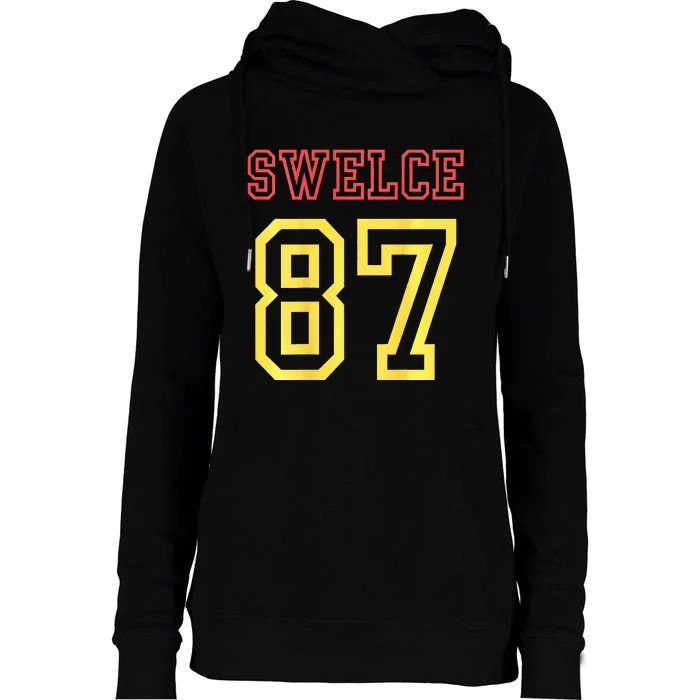 swelce 87 back design Womens Funnel Neck Pullover Hood