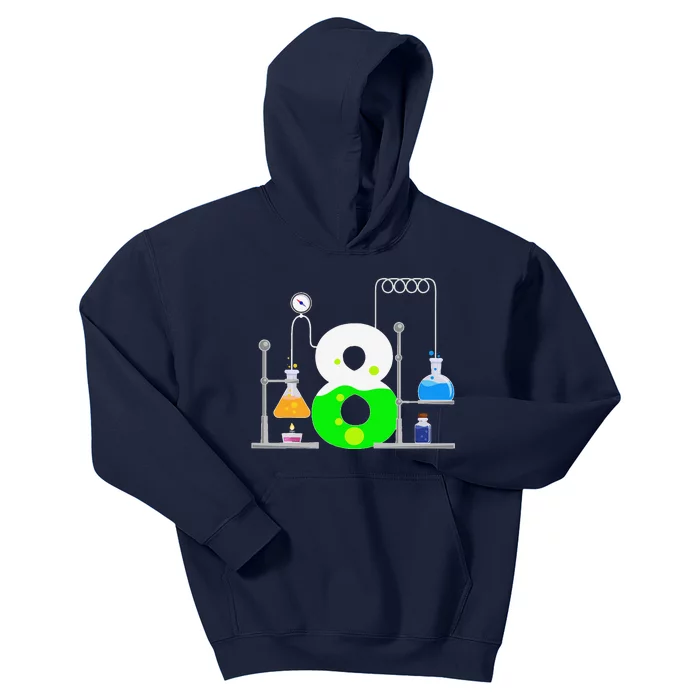 Scientist 8 Years Old 8th Birthday Experiments Science Kids Hoodie