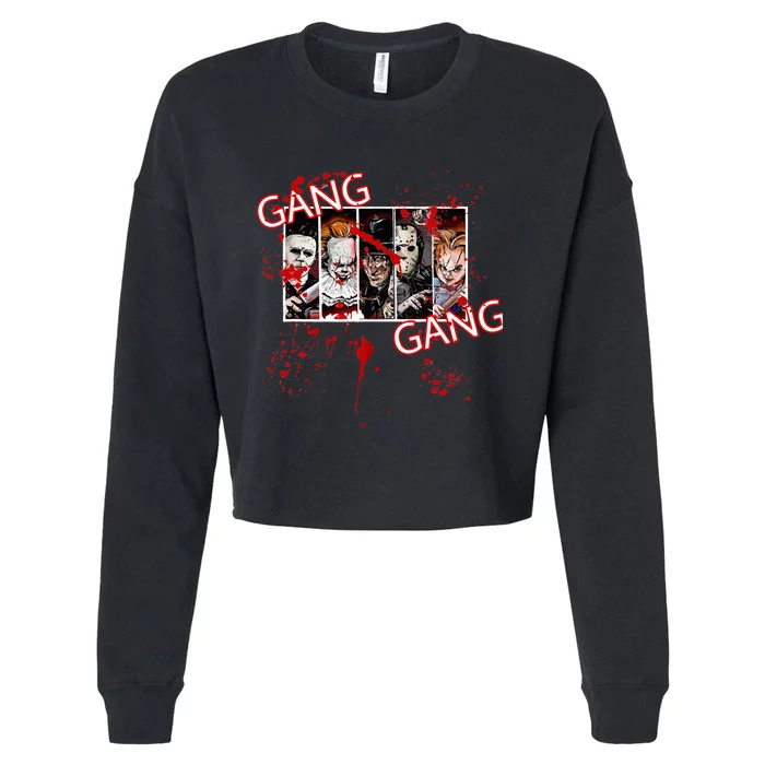 Scary 90s Movie Gear For Halloween & Movie Buffs Cropped Pullover Crew