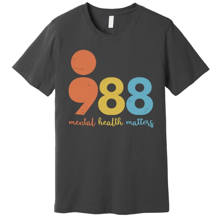 Semicolon 988 Mental Health Matters Premium T-Shirt