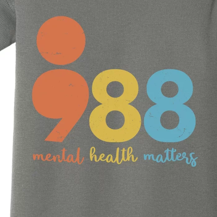 Semicolon 988 Mental Health Matters Baby Bodysuit