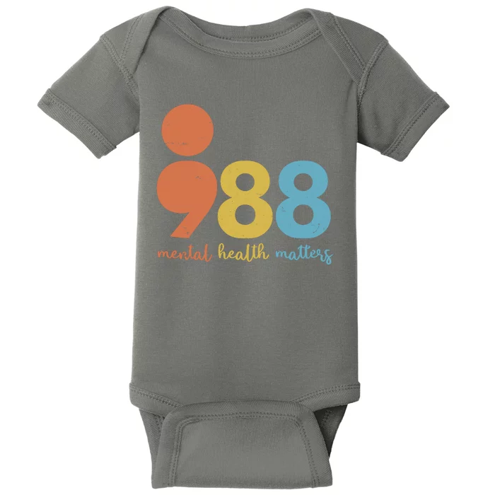 Semicolon 988 Mental Health Matters Baby Bodysuit