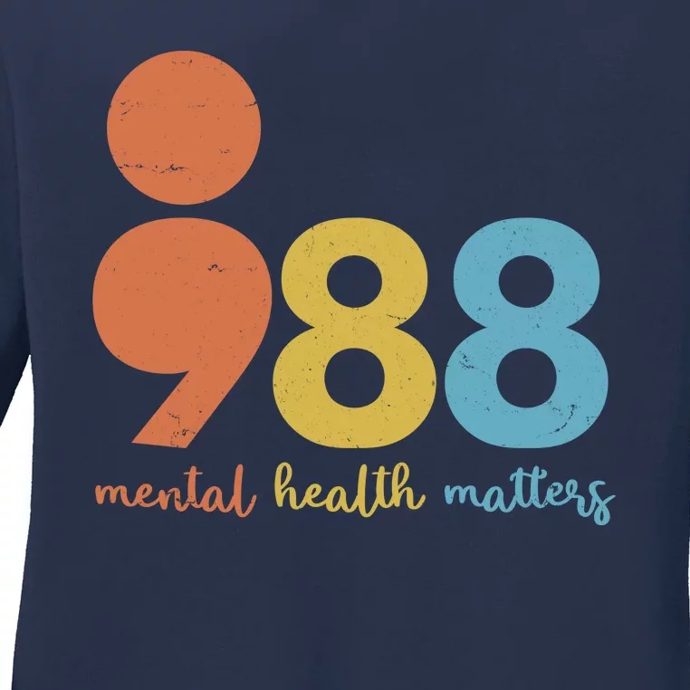 Semicolon 988 Mental Health Matters Ladies Long Sleeve Shirt