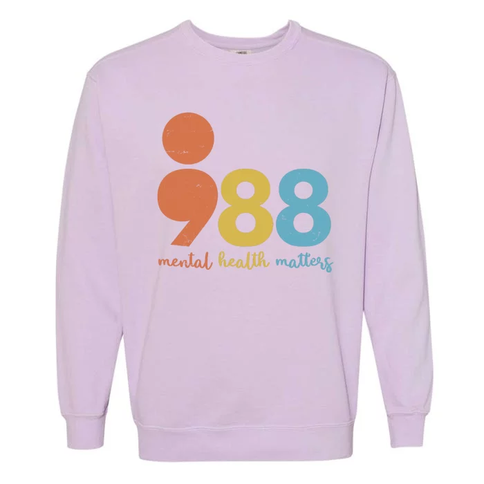 Semicolon 988 Mental Health Matters Garment-Dyed Sweatshirt