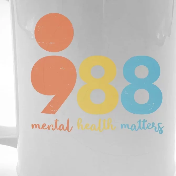 Semicolon 988 Mental Health Matters Front & Back Beer Stein