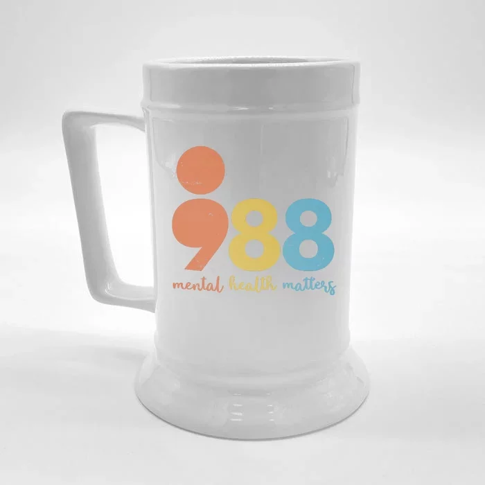 Semicolon 988 Mental Health Matters Front & Back Beer Stein