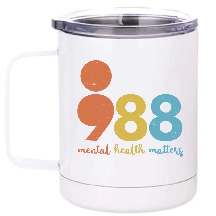 Semicolon 988 Mental Health Matters Front & Back 12oz Stainless Steel Tumbler Cup