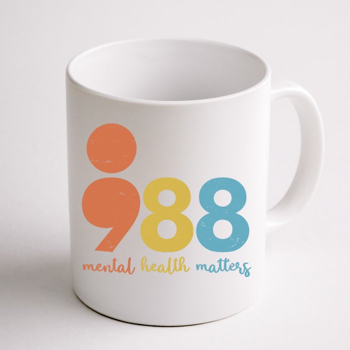 Semicolon 988 Mental Health Matters Front & Back Coffee Mug