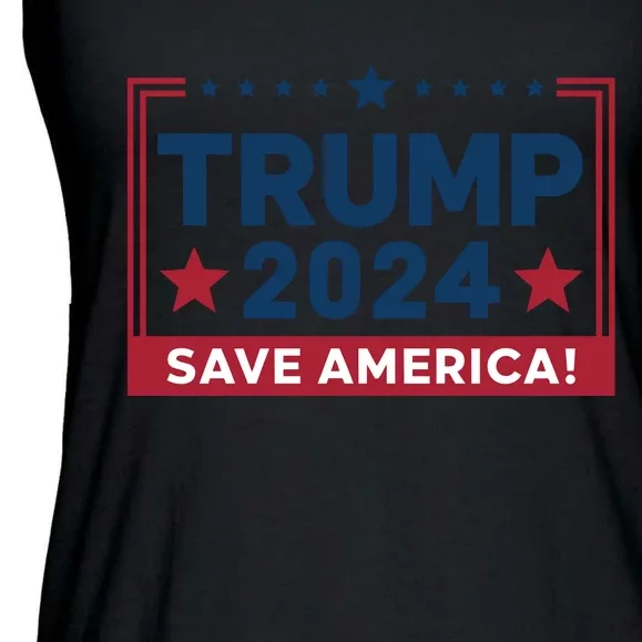 Save America 2024 Slogan Graphic Ladies Essential Flowy Tank