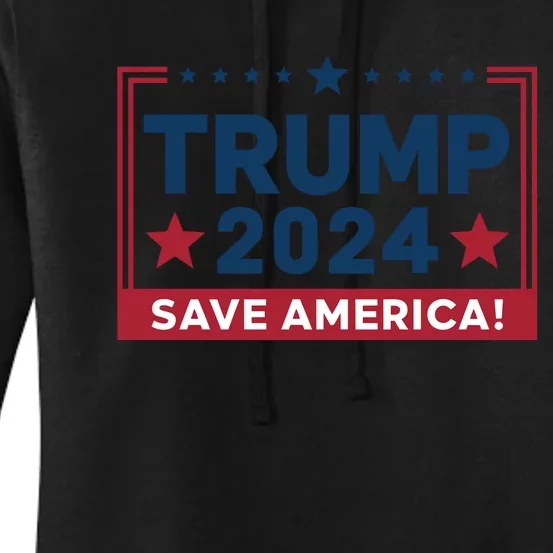 Save America 2024 Slogan Graphic Women's Pullover Hoodie