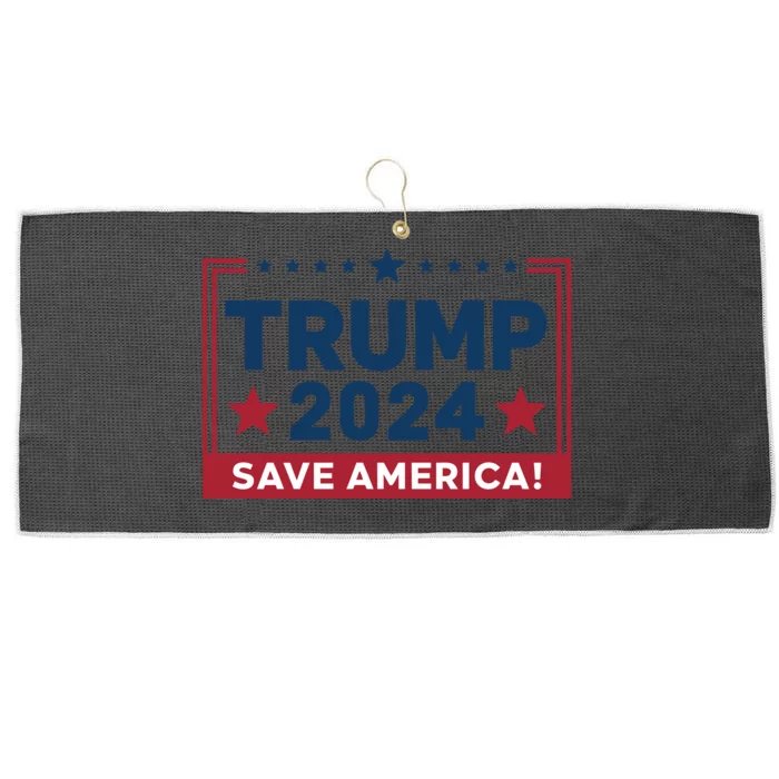 Save America 2024 Slogan Graphic Large Microfiber Waffle Golf Towel