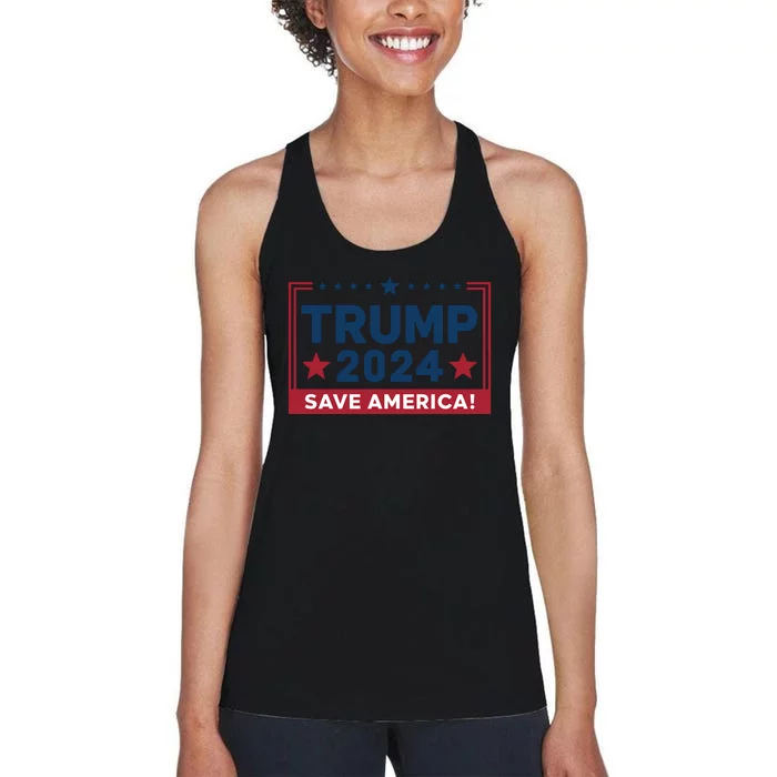 Save America 2024 Slogan Graphic Women's Racerback Tank