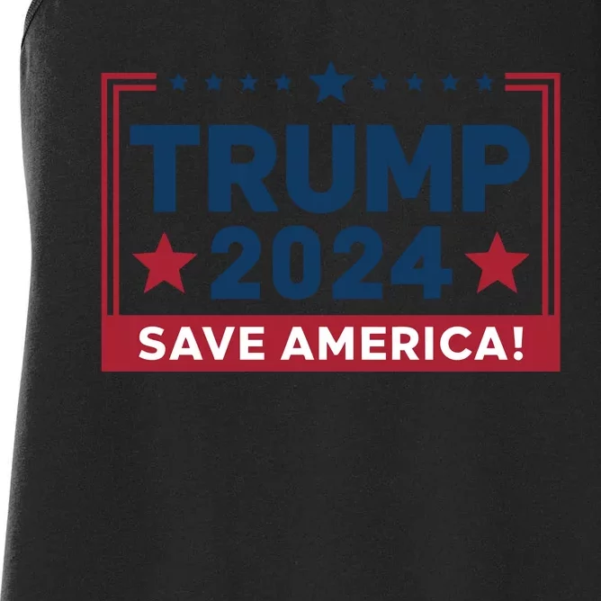 Save America 2024 Slogan Graphic Women's Racerback Tank