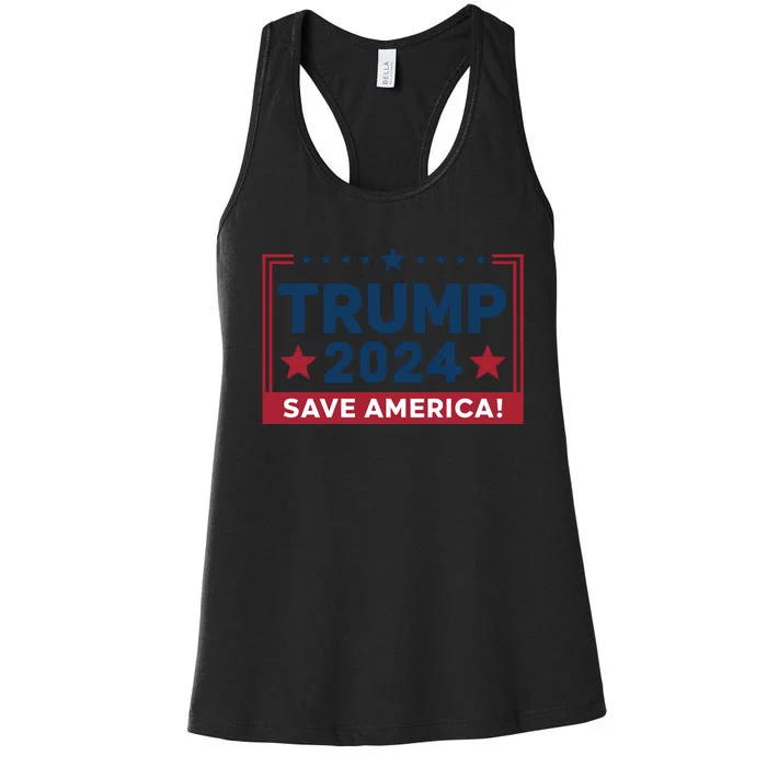 Save America 2024 Slogan Graphic Women's Racerback Tank