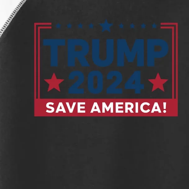 Save America 2024 Slogan Graphic Toddler Fine Jersey T-Shirt