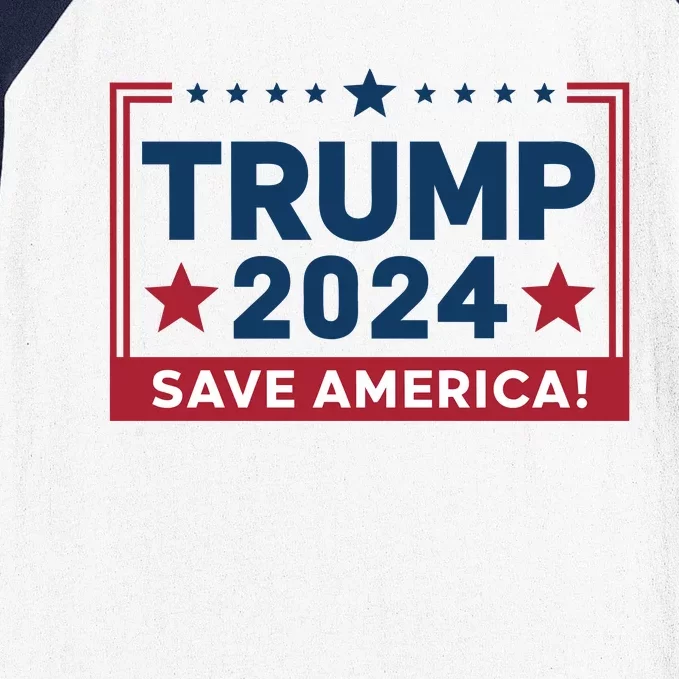 Save America 2024 Slogan Graphic Baseball Sleeve Shirt