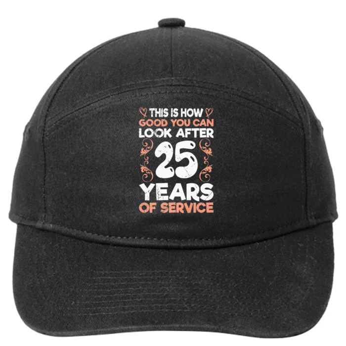 Service Anniversary 25 Years Of Work Anniversary 7-Panel Snapback Hat