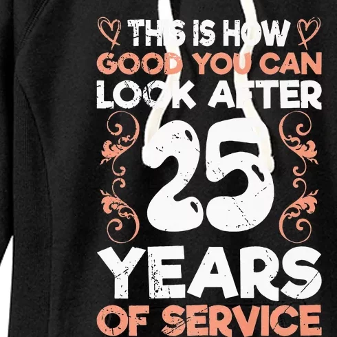 Service Anniversary 25 Years Of Work Anniversary Women's Fleece Hoodie