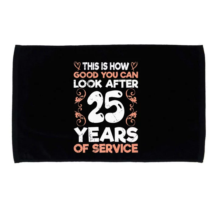 Service Anniversary 25 Years Of Work Anniversary Microfiber Hand Towel