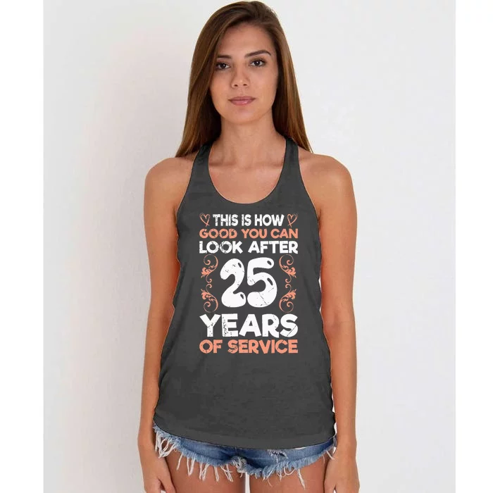 Service anniversary 25 years of work anniversary Women's Knotted Racerback Tank