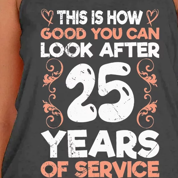 Service anniversary 25 years of work anniversary Women's Knotted Racerback Tank