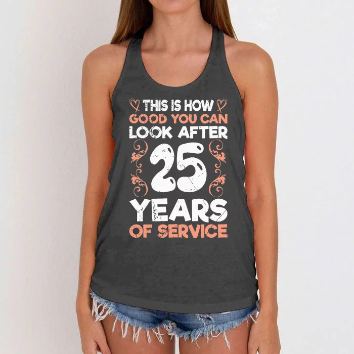 Service anniversary 25 years of work anniversary Women's Knotted Racerback Tank