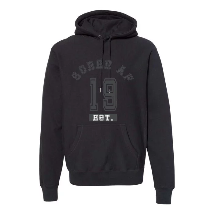 Sober Af 2019 Fun College Sport Aa Na Premium Hoodie