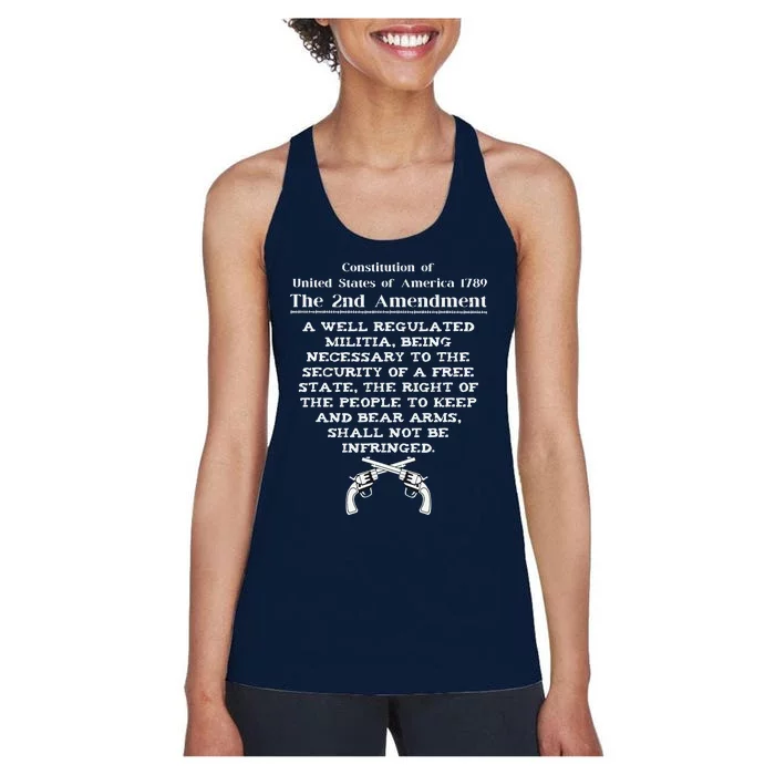 Second Amendment 2A United States Constitution 2nd Amendment Women's Racerback Tank