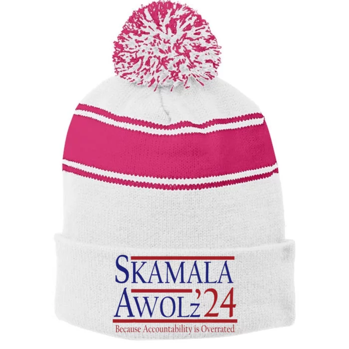 Skamala Awolz 2024 Campaign Stripe Pom Pom Beanie