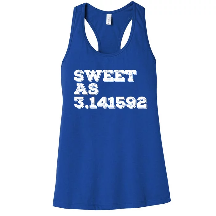 Sweet As 3 14 Pi Day Retro Look Math Lovers Humor Gift Women's Racerback Tank