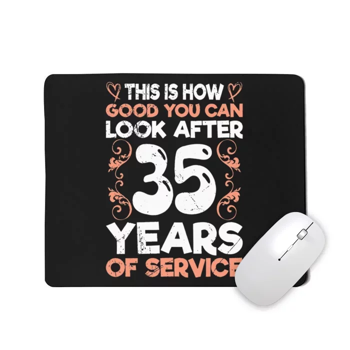 Service Anniversary 35 Years Of Work Colleague Mousepad