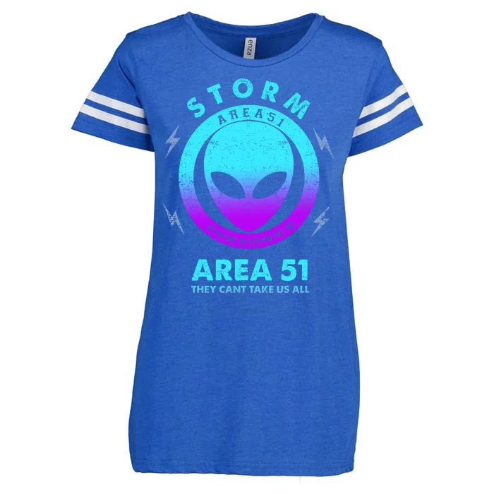 Storm Area 51 They Can''t Take Us All Funny Gradient Color Enza Ladies Jersey Football T-Shirt