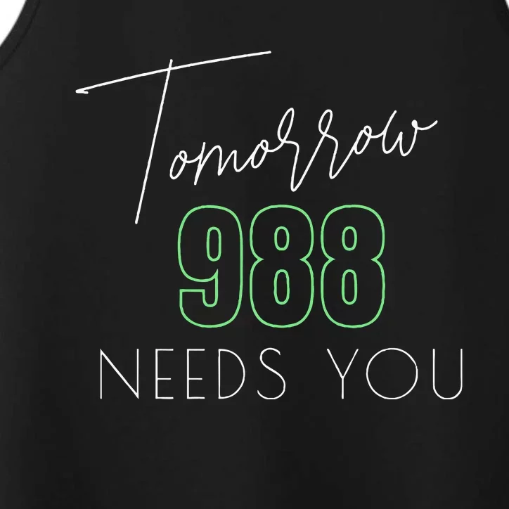 Suicide Awareness 988 Suicide Prevention Performance Tank