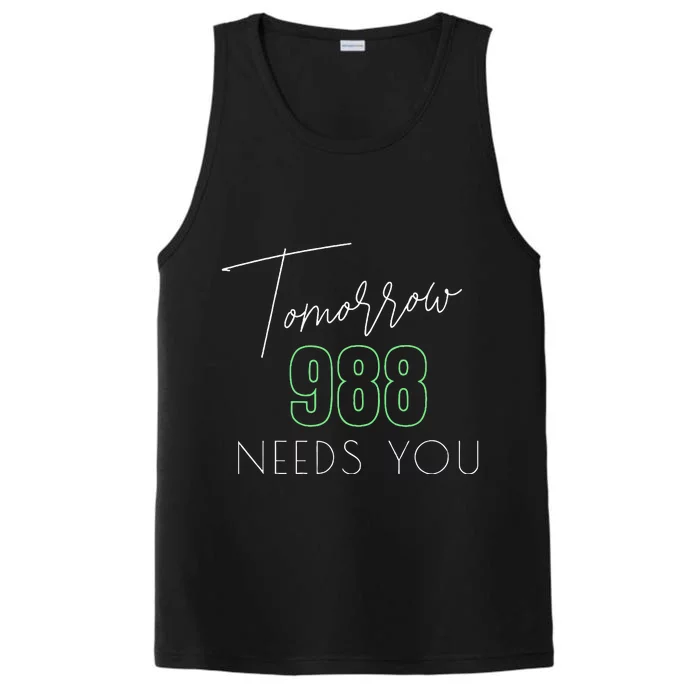 Suicide Awareness 988 Suicide Prevention Performance Tank