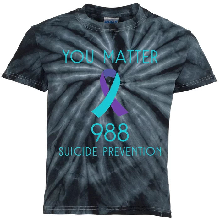 Suicide Awareness 988 Suicide Prevention 988 Kids Tie-Dye T-Shirt