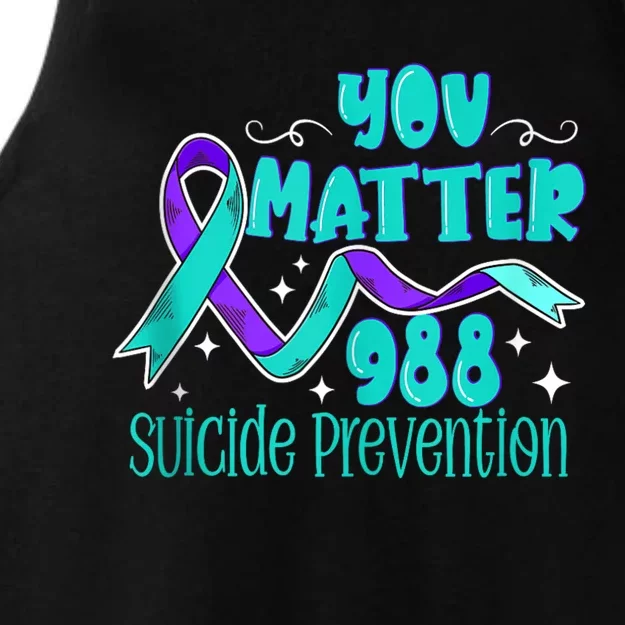 Suicide Awareness 988 Suicide Prevention 988 Ladies Tri-Blend Wicking Tank