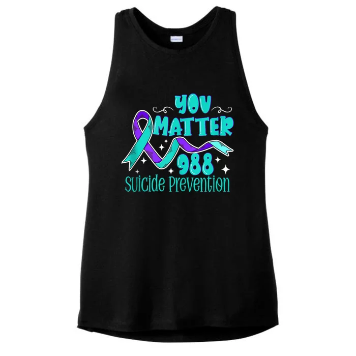 Suicide Awareness 988 Suicide Prevention 988 Ladies Tri-Blend Wicking Tank