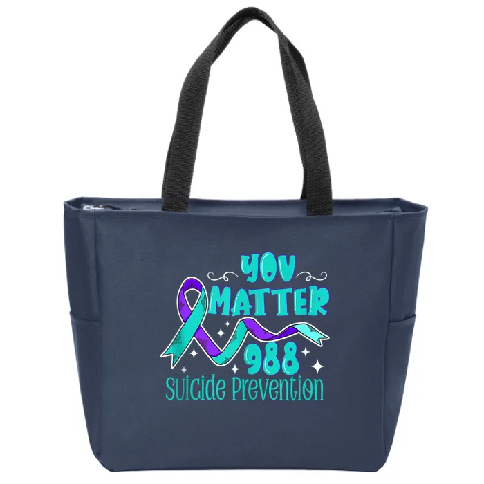 Suicide Awareness 988 Suicide Prevention 988 Zip Tote Bag